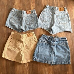 4 Pairs of Vintage Denim Shorts Size 0